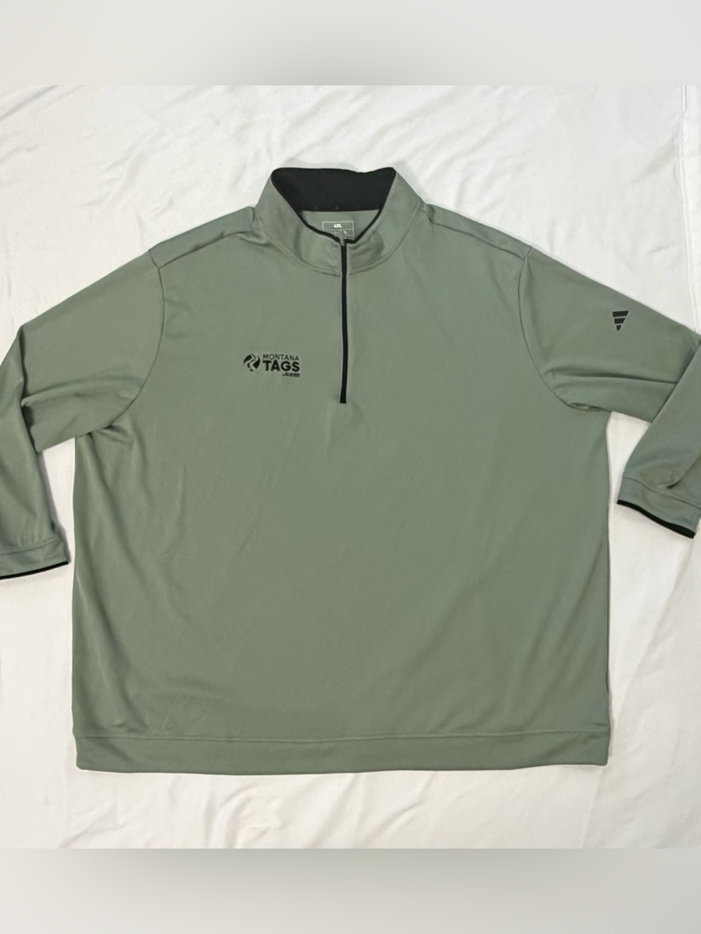 Adidas Sage Green Quarter-Zip Pullover
